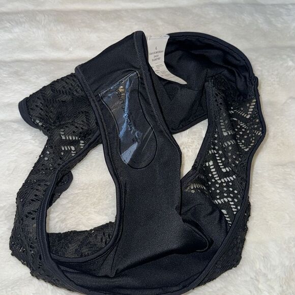 Cupshe Black Cutout High Waisted Bikini Bottoms Size: L NWOT - Picture 5 of 5